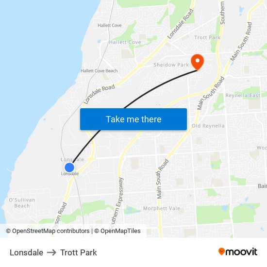 Lonsdale to Trott Park map