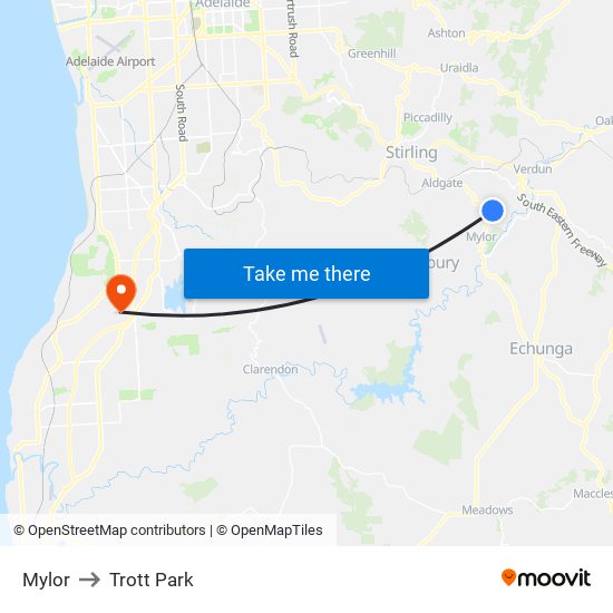 Mylor to Trott Park map