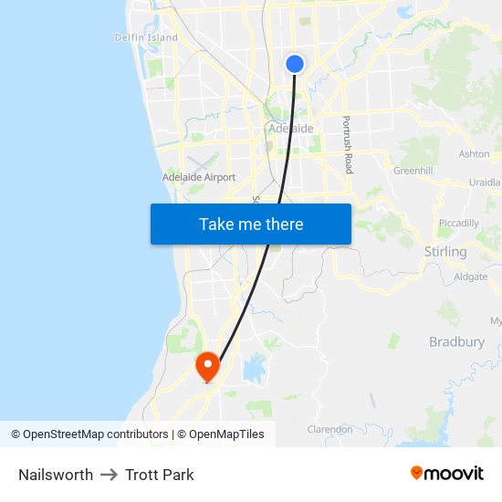 Nailsworth to Trott Park map