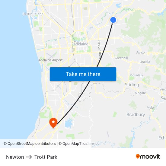 Newton to Trott Park map
