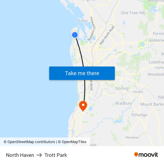 North Haven to Trott Park map