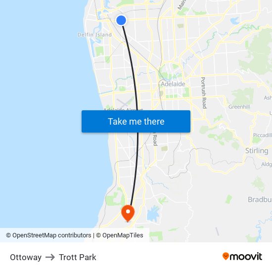 Ottoway to Trott Park map