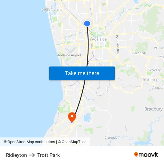 Ridleyton to Trott Park map