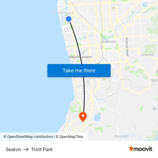 Seaton to Trott Park map