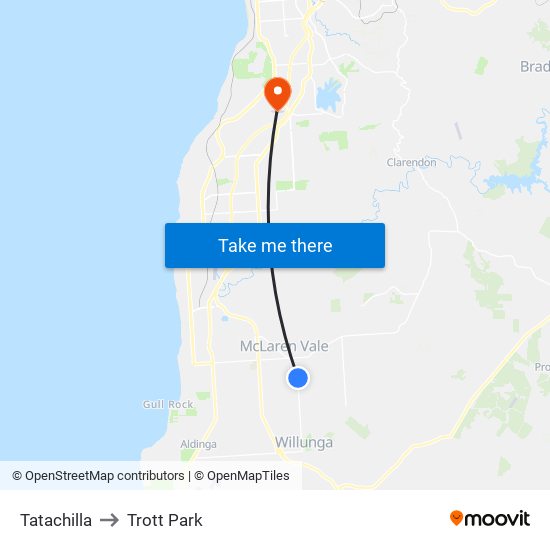 Tatachilla to Trott Park map