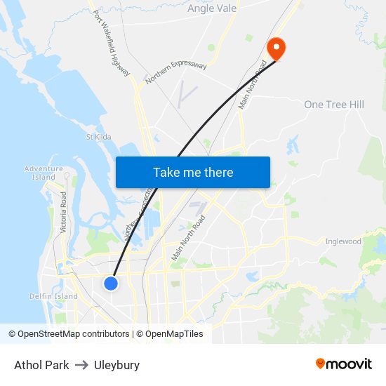 Athol Park to Uleybury map