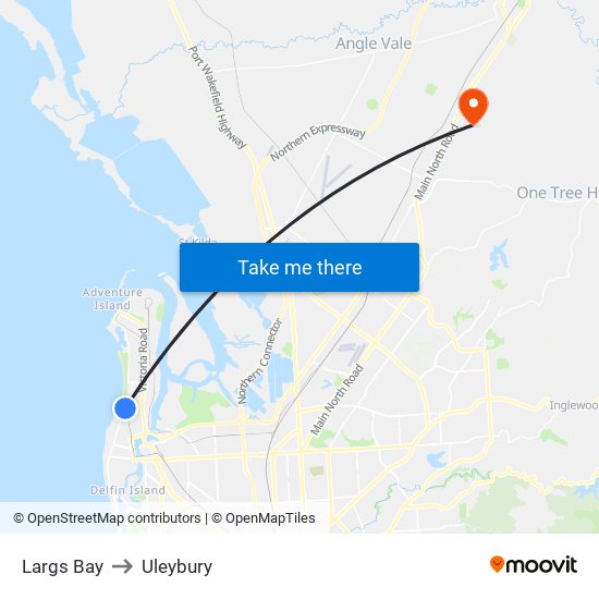 Largs Bay to Uleybury map