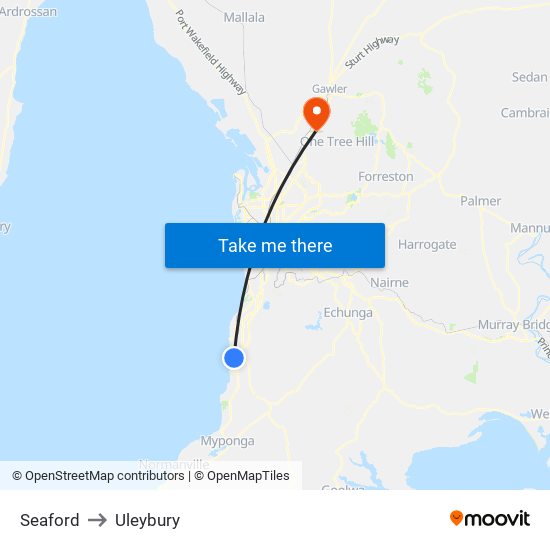 Seaford to Uleybury map