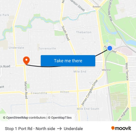 Stop 1 Port Rd - North side to Underdale map