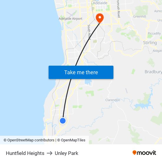 Huntfield Heights to Unley Park map