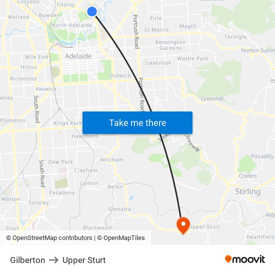 Gilberton to Upper Sturt map