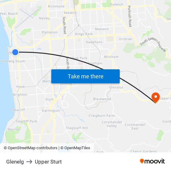 Glenelg to Upper Sturt map