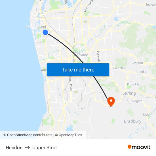 Hendon to Upper Sturt map