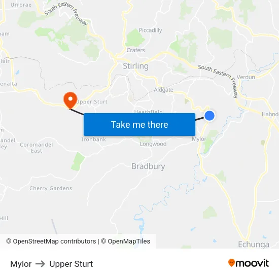 Mylor to Upper Sturt map