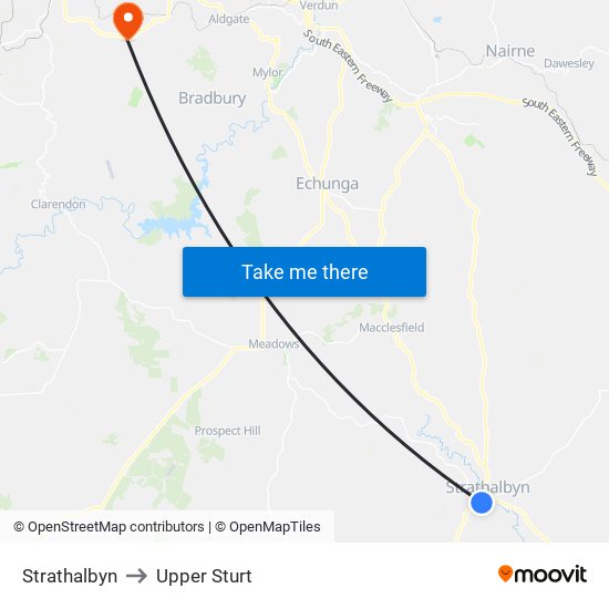 Strathalbyn to Upper Sturt map