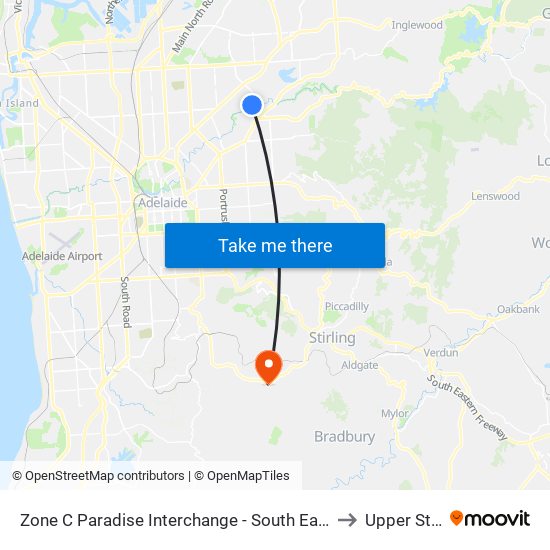 Zone C Paradise Interchange - South East side to Upper Sturt map