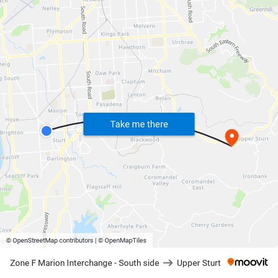 Zone F Marion Interchange - South side to Upper Sturt map