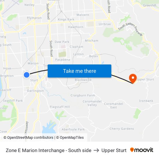 Zone E Marion Interchange - South side to Upper Sturt map