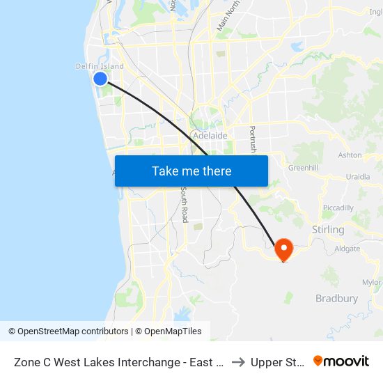 Zone C West Lakes Interchange - East side to Upper Sturt map