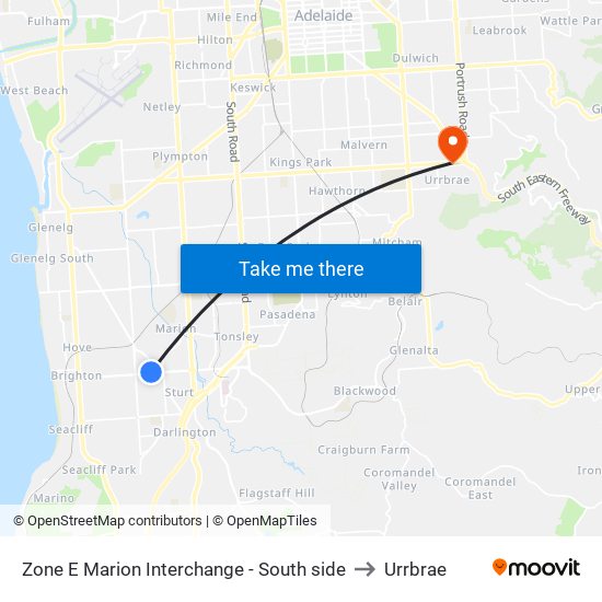 Zone E Marion Interchange - South side to Urrbrae map