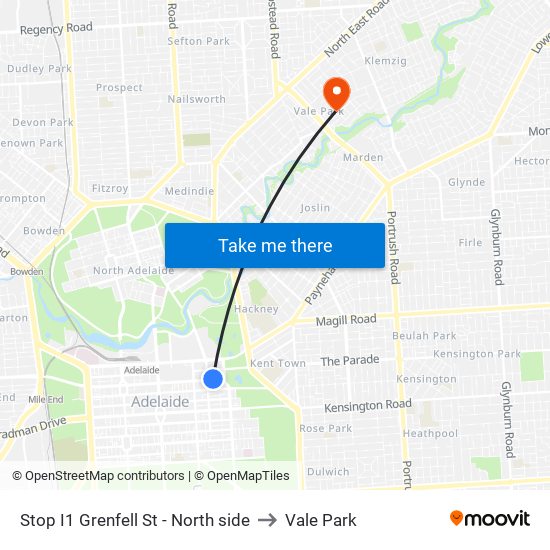 Stop I1 Grenfell St - North side to Vale Park map