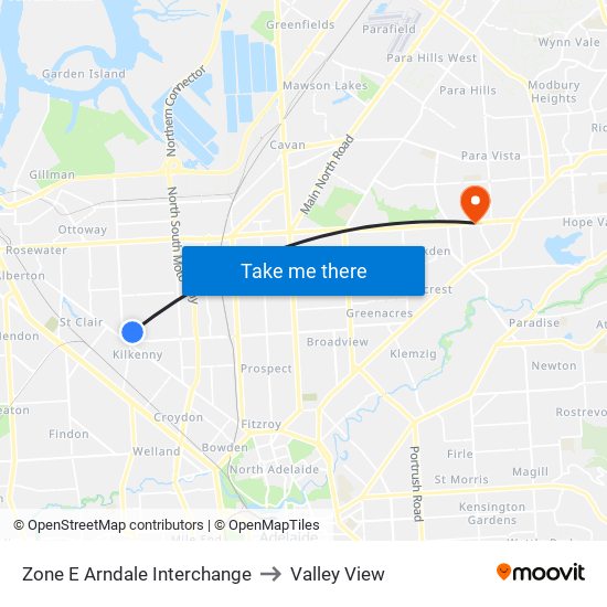 Zone E Arndale Interchange to Valley View map