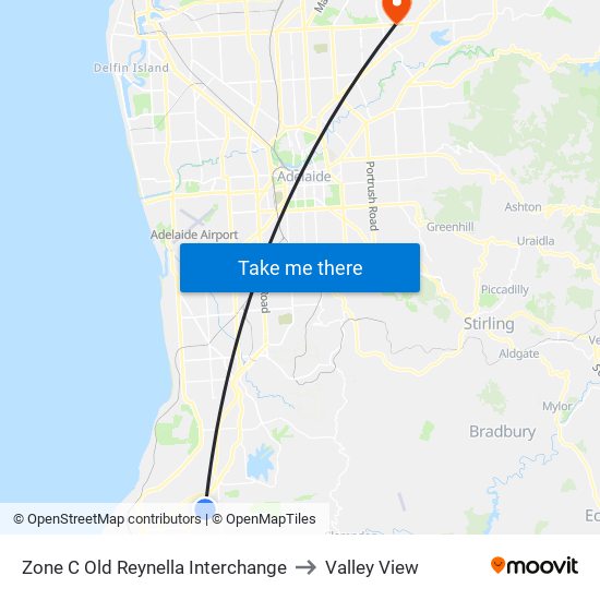 Zone C Old Reynella Interchange to Valley View map