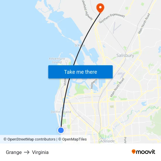 Grange to Virginia map
