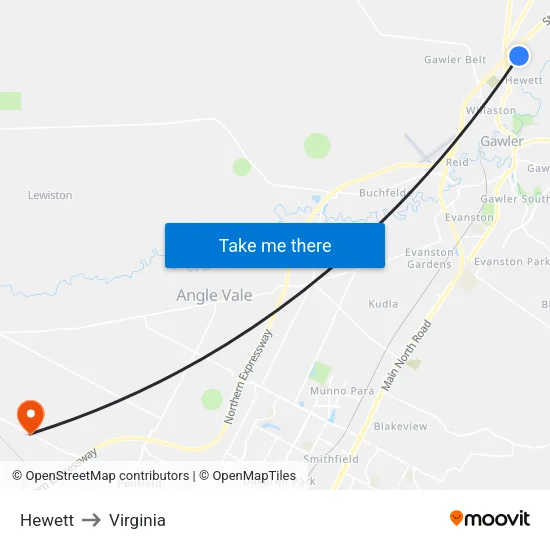 Hewett to Virginia map