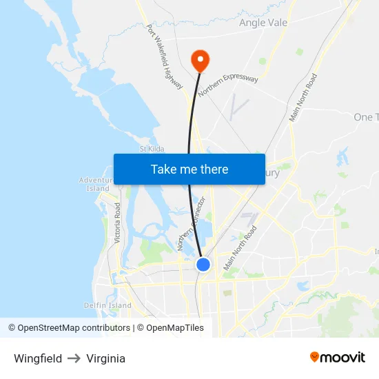 Wingfield to Virginia map