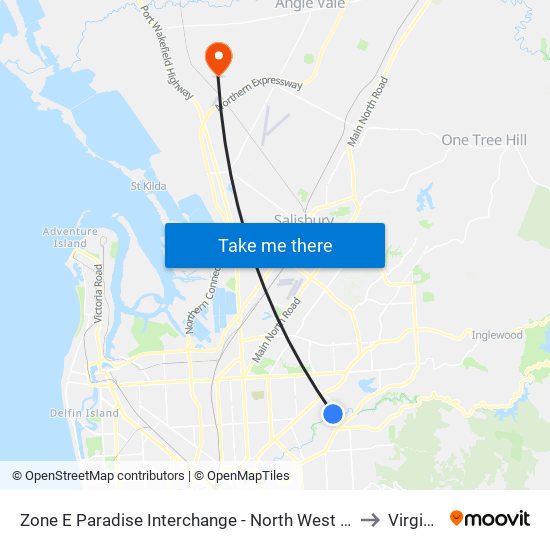 Zone E Paradise Interchange - North West side to Virginia map