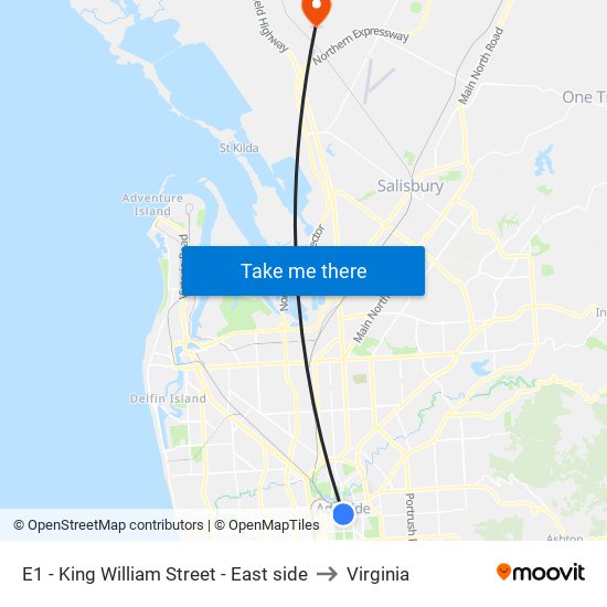 E1 - King William Street - East side to Virginia map