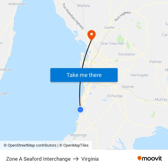 Zone A Seaford Interchange to Virginia map