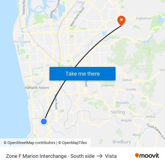 Zone F Marion Interchange - South side to Vista map