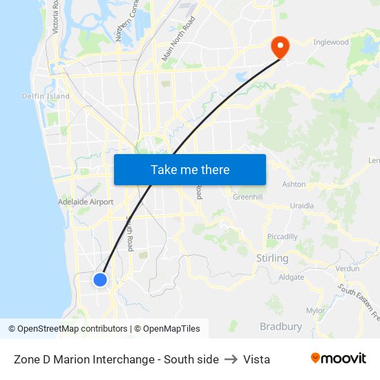 Zone D Marion Interchange - South side to Vista map