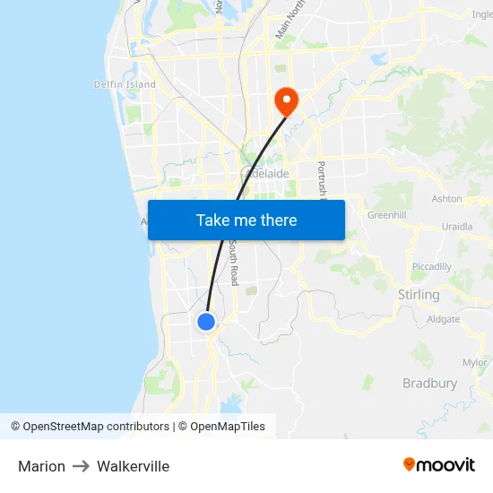 Marion to Walkerville map