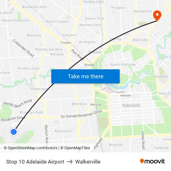 Stop 10 Adelaide Airport to Walkerville map