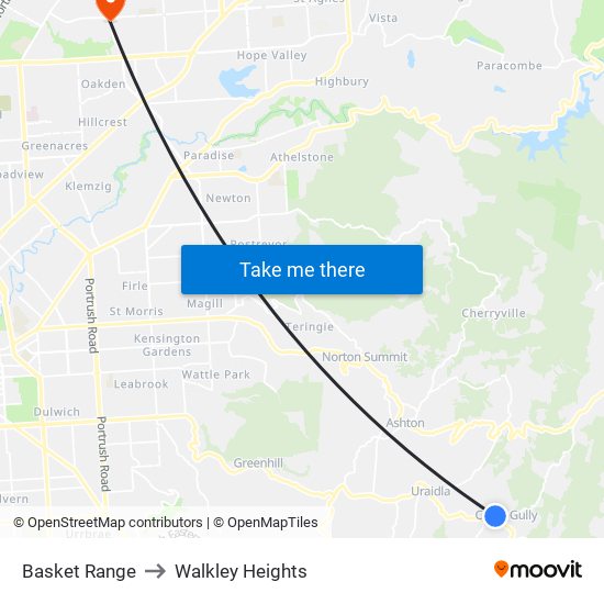 Basket Range to Walkley Heights map