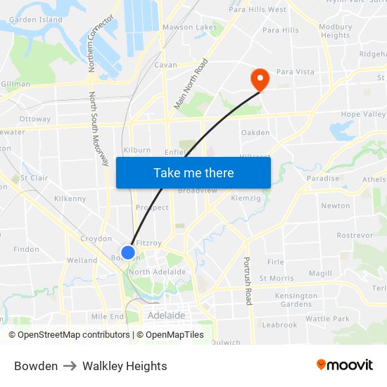 Bowden to Walkley Heights map
