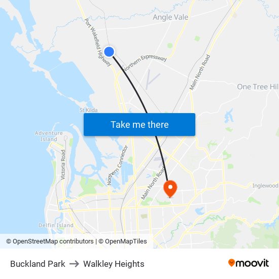 Buckland Park to Walkley Heights map