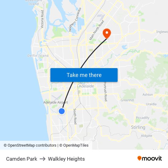 Camden Park to Walkley Heights map