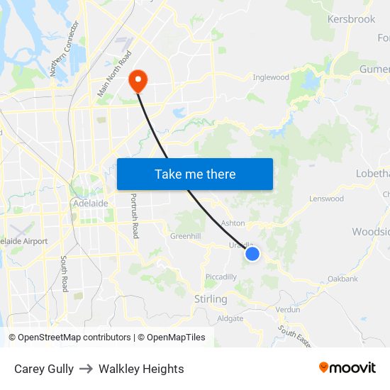 Carey Gully to Walkley Heights map