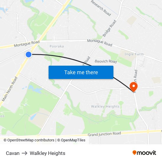 Cavan to Walkley Heights map