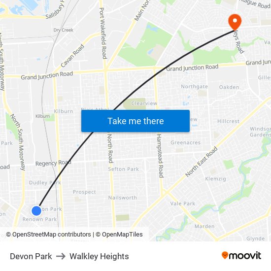 Devon Park to Walkley Heights map