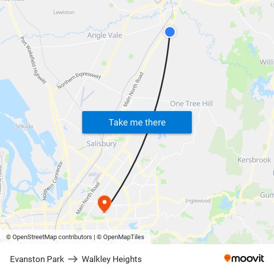 Evanston Park to Walkley Heights map