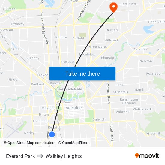 Everard Park to Walkley Heights map