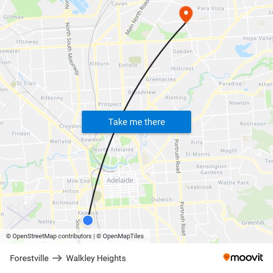 Forestville to Walkley Heights map