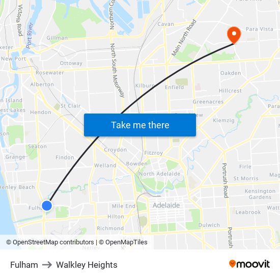 Fulham to Walkley Heights map