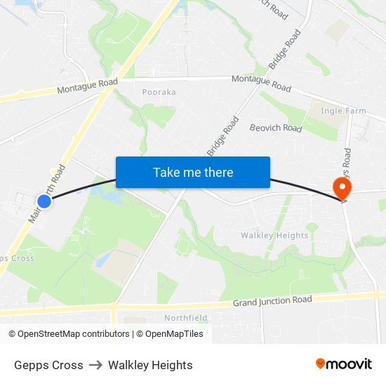 Gepps Cross to Walkley Heights map