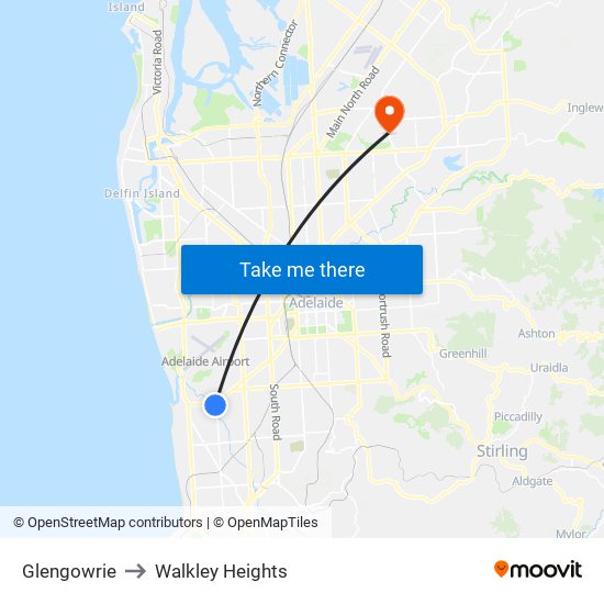Glengowrie to Walkley Heights map